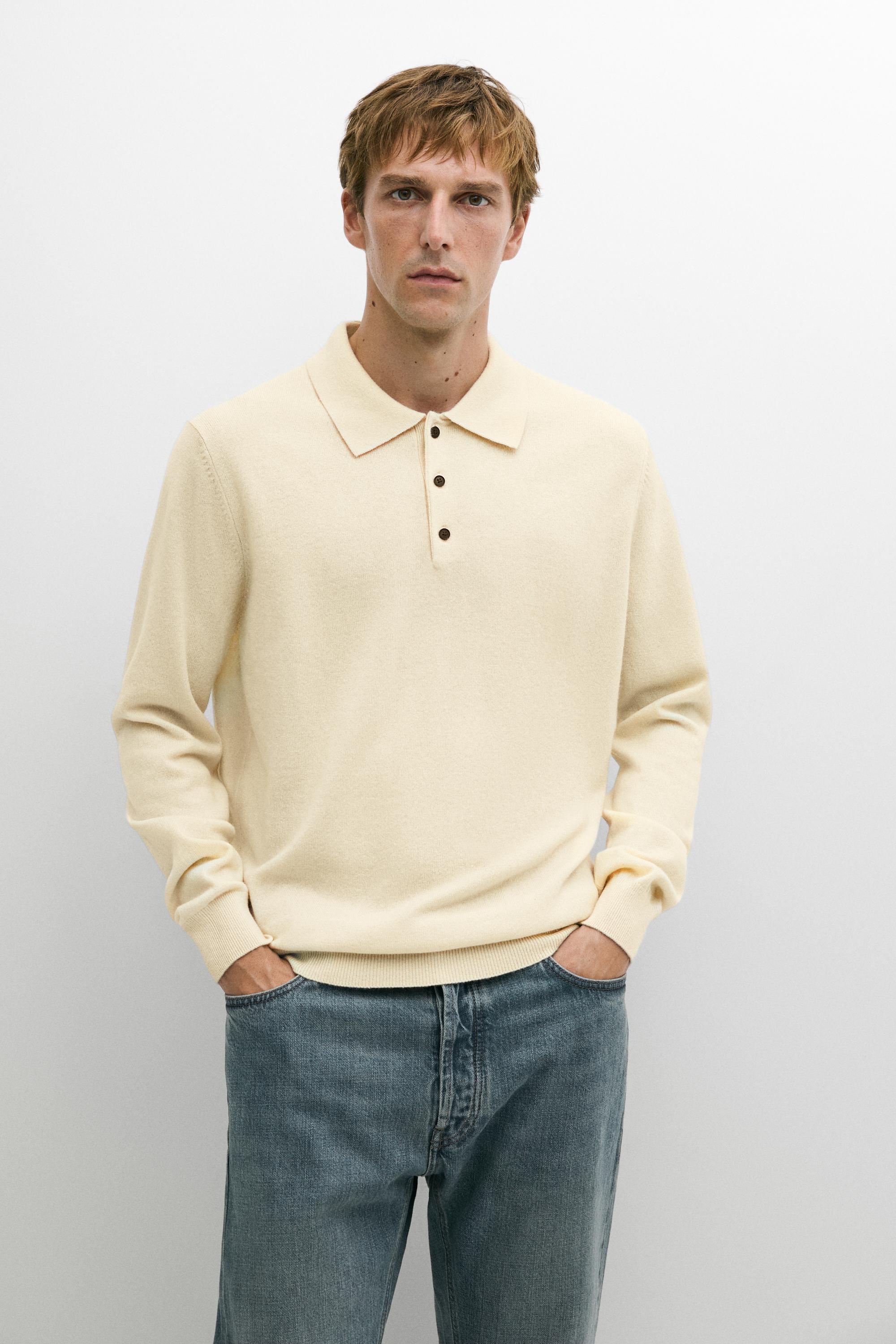 Pull polo en maille 100 % cachemire